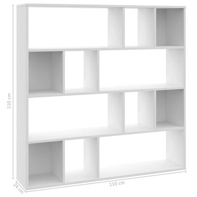 vidaXL Séparateur de pièce/Bibliothèque Blanc 110x24x110 cm