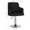 vidaXL Chaises &agrave; manger lot de 2 noir tissu