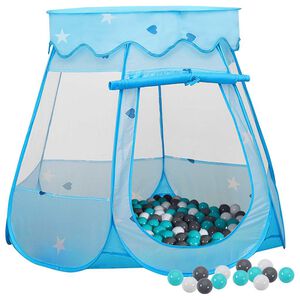 vidaXL Tente de jeu pour enfants avec 250 balles Bleu 102x102x82 cm