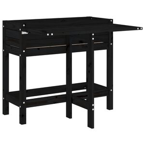 vidaXL Jardini&egrave;re de jardin avec dessus pliable noir bois pin massif