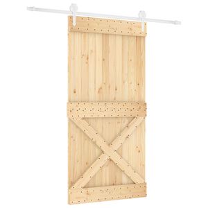 vidaXL Porte coulissante Naturel et Blanc 100 x 210 cm
