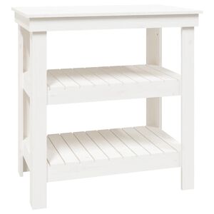 vidaXL Banc de travail Blanc 78,5x50x80 cm Bois de pin massif