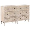 vidaXL Buffet 2 pcs Blanc 60 x 33,5 x 75 cm Bois de mangue massif
