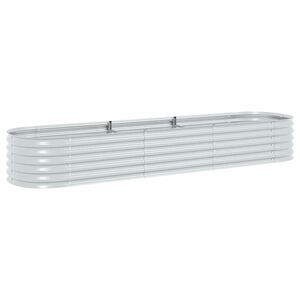 vidaXL Lit sur&eacute;lev&eacute; de jardin 320x80x44 cm Acier galvanis&eacute; Argent&eacute;