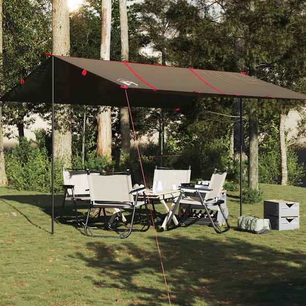 vidaXL B&acirc;che de camping marron 451x420 cm imperm&eacute;able