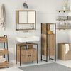 vidaXL Ensemble de mobilier de salle de bain avec &eacute;tag&egrave;re 3 pcs Marron