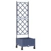 vidaXL Bac de jardin avec treillis et roues Gris 40 x 40 x 131,5 cm PP