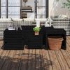 vidaXL Ensemble de bo&icirc;tes de jardin 4 pcs noir bois de pin massif