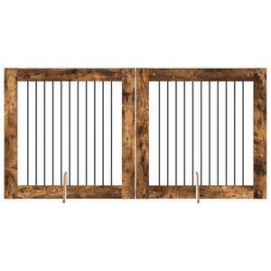 vidaXL Portillon pour chien avec supports 2 pcs Ch&ecirc;ne fum&eacute;