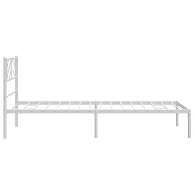 vidaXL Cadre de lit métal sans matelas et tête de lit blanc 107x203 cm