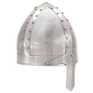 vidaXL Casque de chevalier m&eacute;di&eacute;val antique pour GN Argent&eacute; Acier