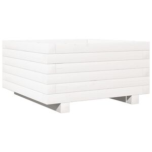 vidaXL Jardini&egrave;re blanc 50x50x26,5 cm bois de pin massif