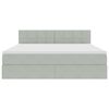 vidaXL Lit de Rangement avec matelas Gris clair 160 x 200 cm Velours