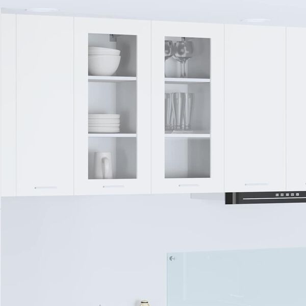 vidaXL Armoire suspendue 2 pcs Blanc 40 x 31 x 80 cm Bois d'ing&eacute;nierie