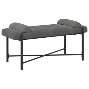 vidaXL Banc capitonn&eacute; &agrave; boutons avec coussins Gris fonc&eacute; Velours
