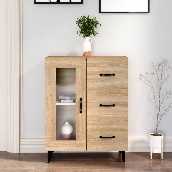 vidaXL Buffet ch&ecirc;ne sonoma 69,5x34x90 cm bois d'ing&eacute;nierie