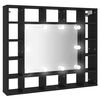 vidaXL Armoire &agrave; miroir &agrave; LED noir 91x15x76,5 cm
