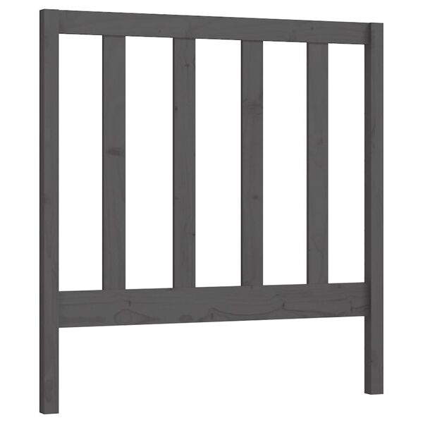 vidaXL T&ecirc;te de lit Gris 96x4x100 cm Bois massif de pin