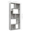 vidaXL Biblioth&egrave;que Gris b&eacute;ton 67x24x161 cm Bois d'ing&eacute;nierie