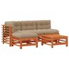 vidaXL Ensemble de salon de jardin 5 pc Brun cire Bois de pin massif