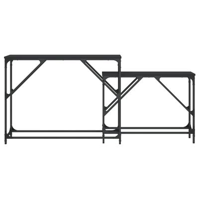 vidaXL Tables console gigognes 2 pcs noir bois d'ingénierie