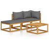 vidaXL Salon de jardin 4 pcs avec coussin Bois d'acacia solide