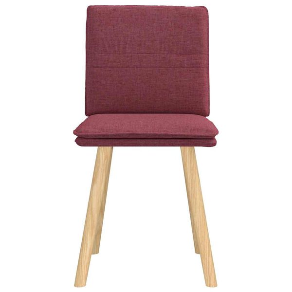 vidaXL Chaises &agrave; manger lot de 2 rouge bordeaux tissu