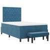 vidaXL Lit &agrave; ressorts avec matelas Bleu fonc&eacute; 120 x 200 cm Velours