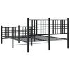 vidaXL Cadre de lit m&eacute;tal sans matelas avec pied de lit noir 120x190cm