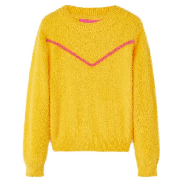 Pull-over tricot&eacute; pour enfants ocre fonc&eacute; 128