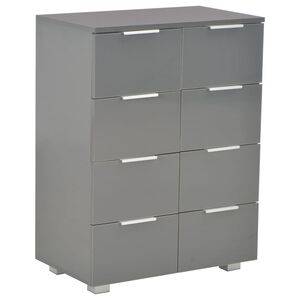 vidaXL Buffet Gris brillant 60x35x80 cm Bois d'ing&eacute;nierie