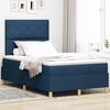 vidaXL Lit &agrave; ressort LED avec matelas Bleu 120 x 200 cm tissu