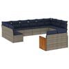 vidaXL Ensemble de canap&eacute; de jardin 12 pcs avec coussins gris