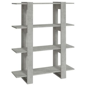 vidaXL Biblioth&egrave;que/S&eacute;parateur de pi&egrave;ce Gris b&eacute;ton 100x30x123,5 cm