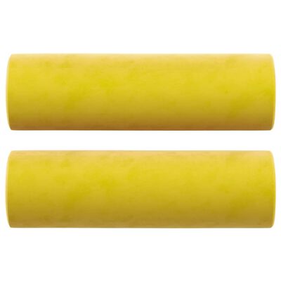 vidaXL Canapé 3 places avec oreillers décoratifs jaune 180 cm velours