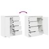 vidaXL Buffet avec tiroirs blanc 71x35x84 cm bois d'ing&eacute;nierie