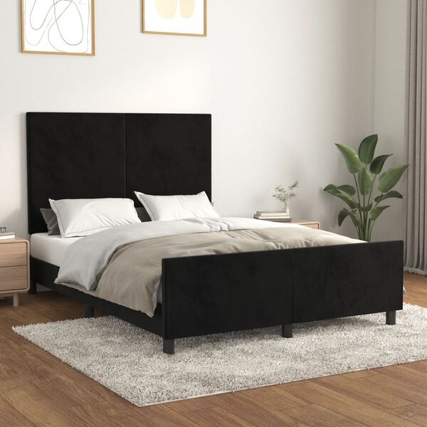 vidaXL Cadre de lit sans matelas noir 140x200 cm velours
