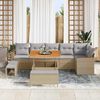vidaXL Ensemble de canap&eacute; de jardin 9 pcs Beige Poly rotin