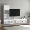 vidaXL Unit&eacute;s murales TV avec LED 4 pcs blanc bois d'ing&eacute;nierie