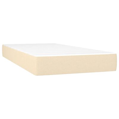 vidaXL Sommier à lattes de lit matelas et LED crème 120x190 cm tissu