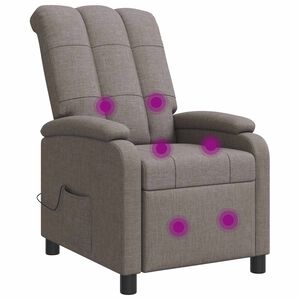 vidaXL Fauteuil de massage inclinable Taupe Tissu