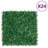 vidaXL Cl&ocirc;ture &agrave; feuilles d&rsquo;arbustes artificiels 24 pcs vert 50x50 cm
