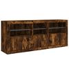 vidaXL Buffet avec lumi&egrave;res LED ch&ecirc;ne fum&eacute; 162x37x67 cm