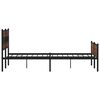 vidaXL Cadre de lit en m&eacute;tal sans matelas ch&ecirc;ne marron 200x200 cm