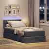 vidaXL Lit avec rangement et LED avec LED Gris fonc&eacute; 90 x 200 cm tissu