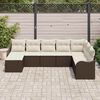 vidaXL Ensemble de canap&eacute; de jardin 8 pcs Marron Poly rotin
