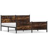 vidaXL Cadre de lit en m&eacute;tal sans matelas ch&ecirc;ne fum&eacute; 200x200 cm