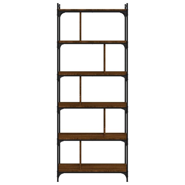 vidaXL Biblioth&egrave;que 6 niveaux ch&ecirc;ne brun 76x32x192cm bois d'ing&eacute;nierie