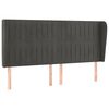 vidaXL T&ecirc;te de lit avec oreilles Gris fonc&eacute; 163x23x118/128 cm Velours