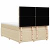 vidaXL Sommier &agrave; lattes de lit avec matelas Cr&egrave;me 140x200 cm Tissu